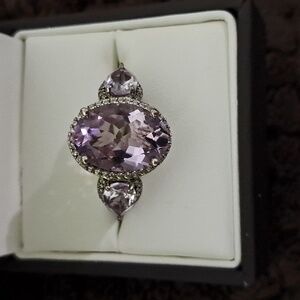 Rose De France Amethyst & White Zircon Ring